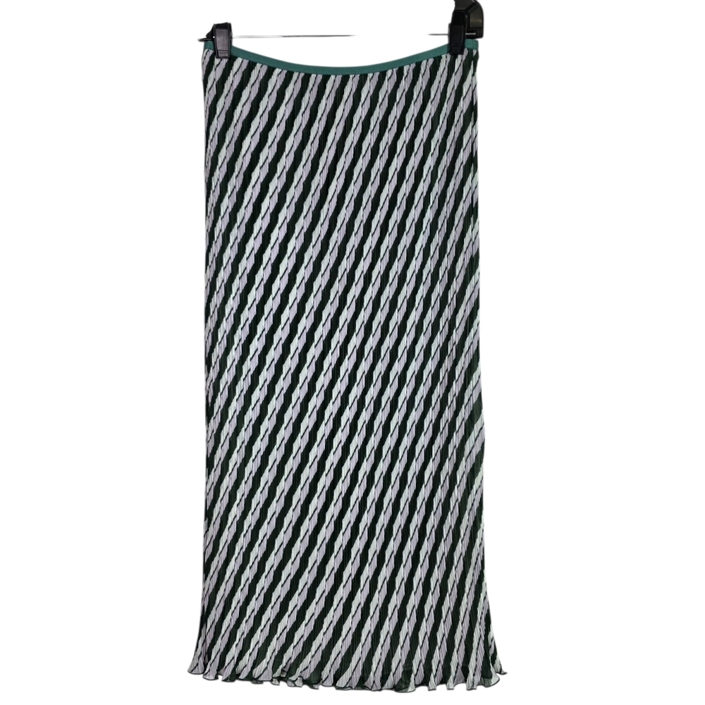 Diane Von Furstenburg diagonal striped pleated Midi Skirt